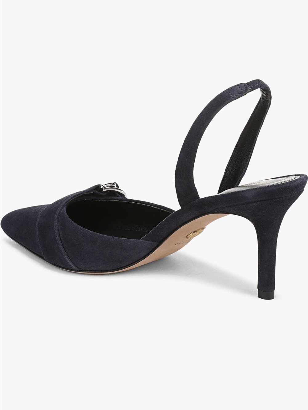 NEW Veronica Beard Loralyn Slingback Pointed Toe Pump in Navy Suede - Picture 2 of 13